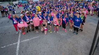 a crowd of participants at Pink on Parade