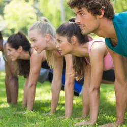 People exercising outdoors