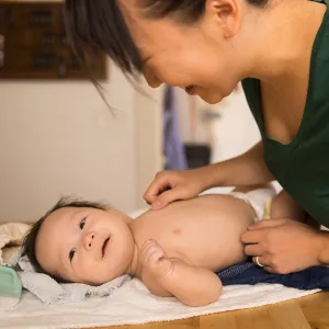 Mom Laughing with Infant