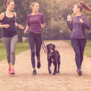 Friends and fido make being active fun.