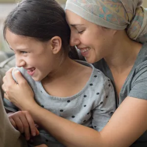 Woman with cancer and her daughter