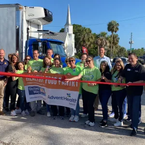 Leaders and volunteers from AdventHealth, United Way of Central Florida, Hands for the Homeless and the community worked together to distribute more than 9400 pounds of food to people in need