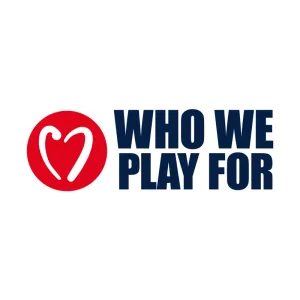 A circle logo of the Who We Play For organization