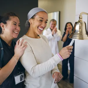 Cancer Services Patient Rings bell on last day of Chemo.