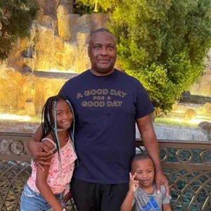 Curt Branford with his two children