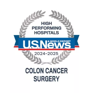 AdventHealth Orlando is recognized by U.S. News & World Report as a nationally rated leader in Colon Cancer Surgery.