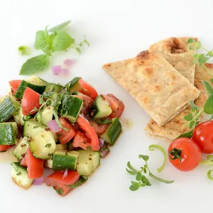 A picture of an English cucumber salad