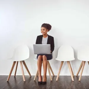 Young woman waiting for interview