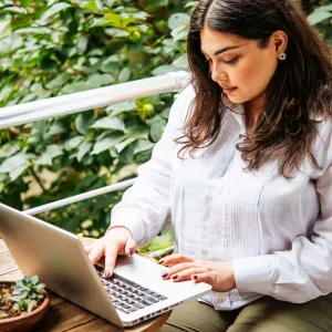 Woman with laptop