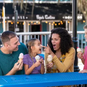 Family eating ice cream