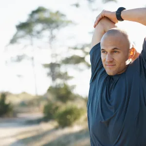 Man stretching before exercise