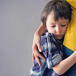 mother and child hugging