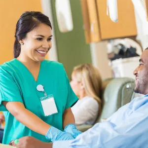 Nurse prepping a patient for lab work
