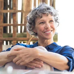 older woman smiling