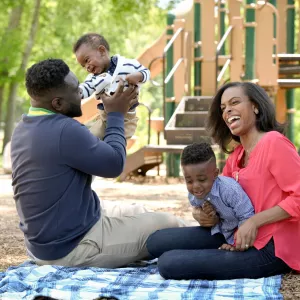 Family in park