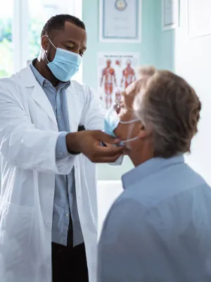 A patient visiting his doctor. 