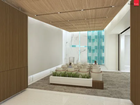 The view of the Taneja Center's chapel
