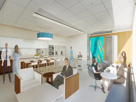 One of the staff lounges at The Taneja Center
