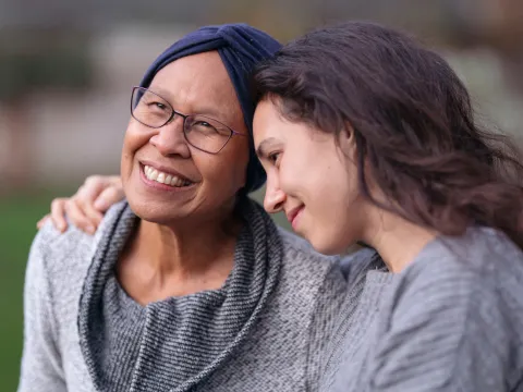 A Daughter Her Senior Mother Who is Battling Cancer