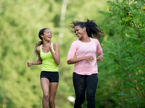 A Mother and Her Daughter are Going on a Run Together on Mother's Day.