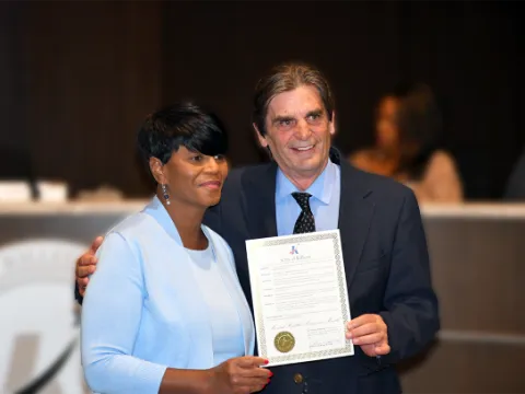City of Killeen Mayor Debbie Nash-King  presented a proclamation to our Ross Gaetano, director of behavior health.