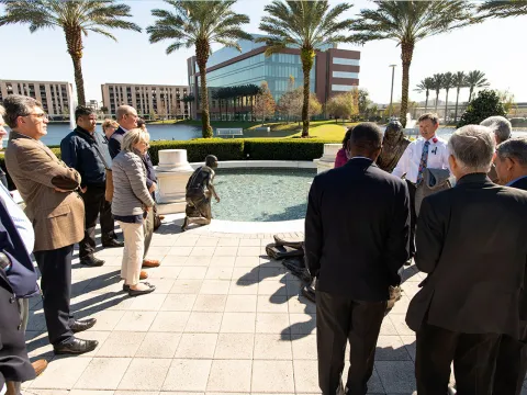 General Conference officers and executives travel to the organization’s corporate headquarters to learn about design thinking and innovation centers.