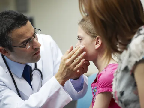 Girl at doctor appointment