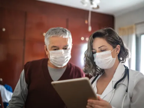 Virtual visits replace in-room visits and offer comfort at critical moments.