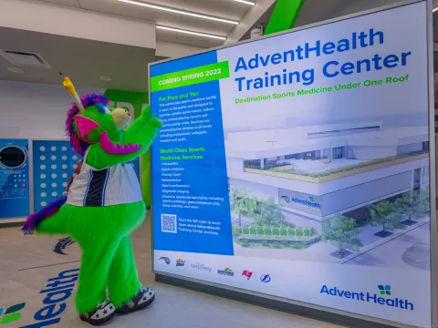 Stuff the Magic Dragon at the AdventHealth PROFormance Lab at Amway Center