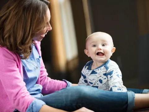 Baby talking to Mama