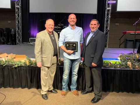 AdventHealth Gordon EMT of the Year Recipient Eric Boling with leaders.