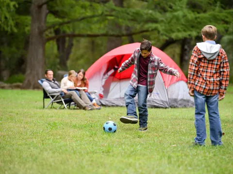 Family on a camping trip.