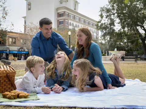 A family enjoying a day in the park.