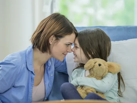 Girl and mother in ER