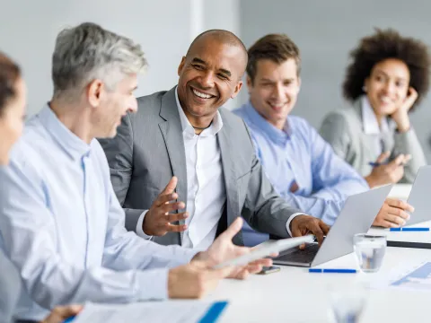 A Business Operations Team has a Meeting