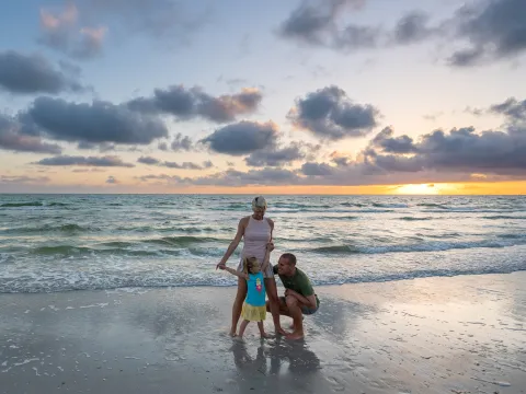 A Family on the Beach in Tampa Bay