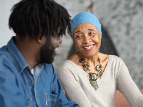 A smiling cancer survivor.