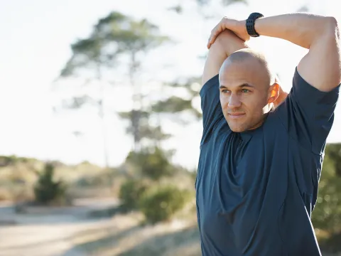 Man stretching before exercise