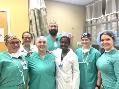 Dr. Pierre-Louis and her Vascular Surgery Team