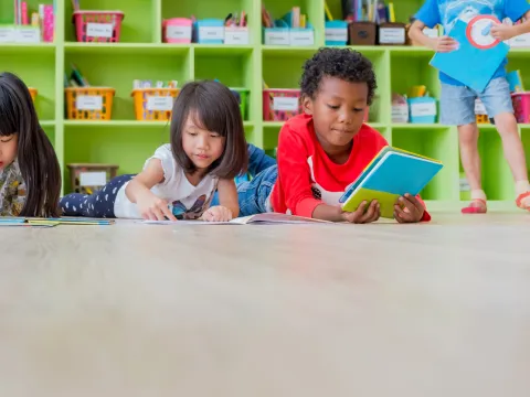 Kids in a Classroom Reading