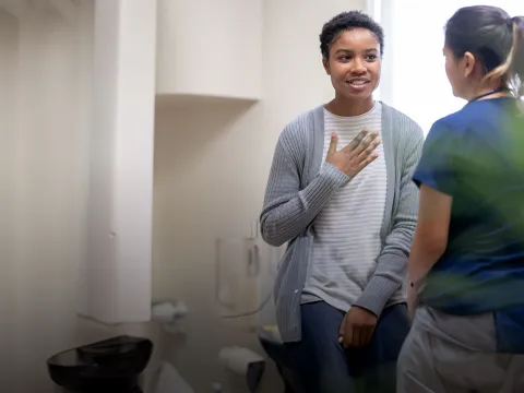 Woman Talksing with a Provider