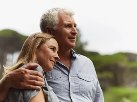 A middle aged man and woman.