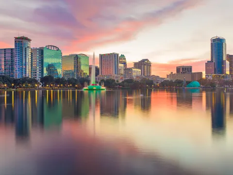 Orlando skyline at dusk