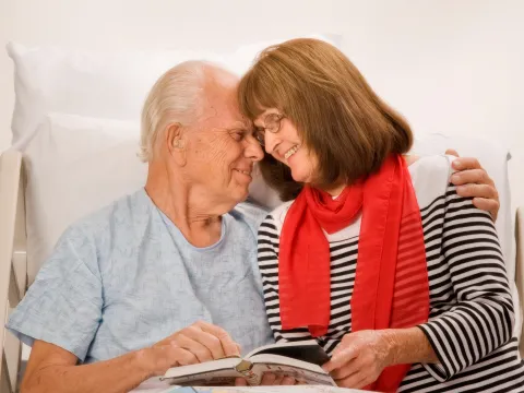 Senior couple at hospital