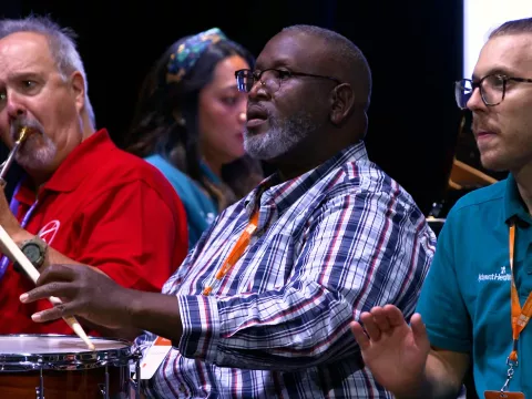 musicians playing music together