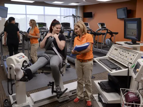 Participants Training at the TRI Exercise and Bioenergetics Lab