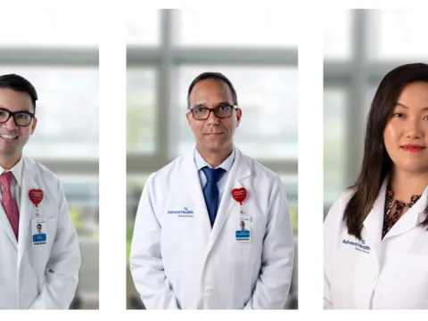 Pictured left to right are general surgeon Dr. Huy Hoang, gastroenterologist Dr. Tomas Rodriguez-Molinet, and vascular surgeon Dr. Min Li Xu.