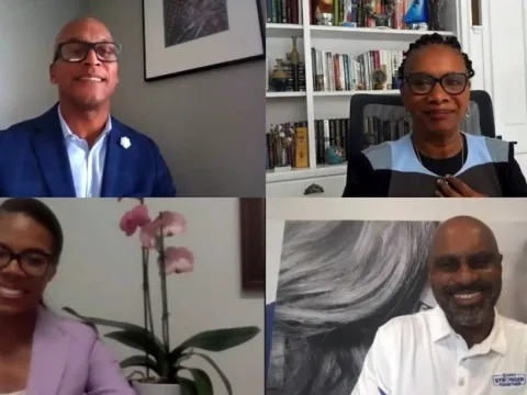 Jessica Brazier in an online conference call
