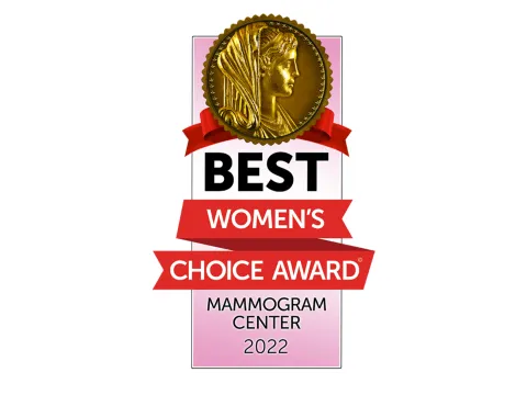 Women's Choice Award Best Mammogram Center 2022