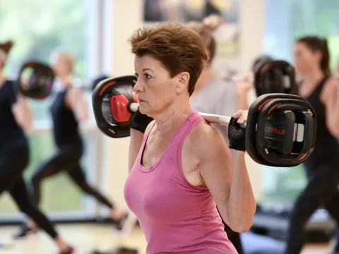 Group fitness lady